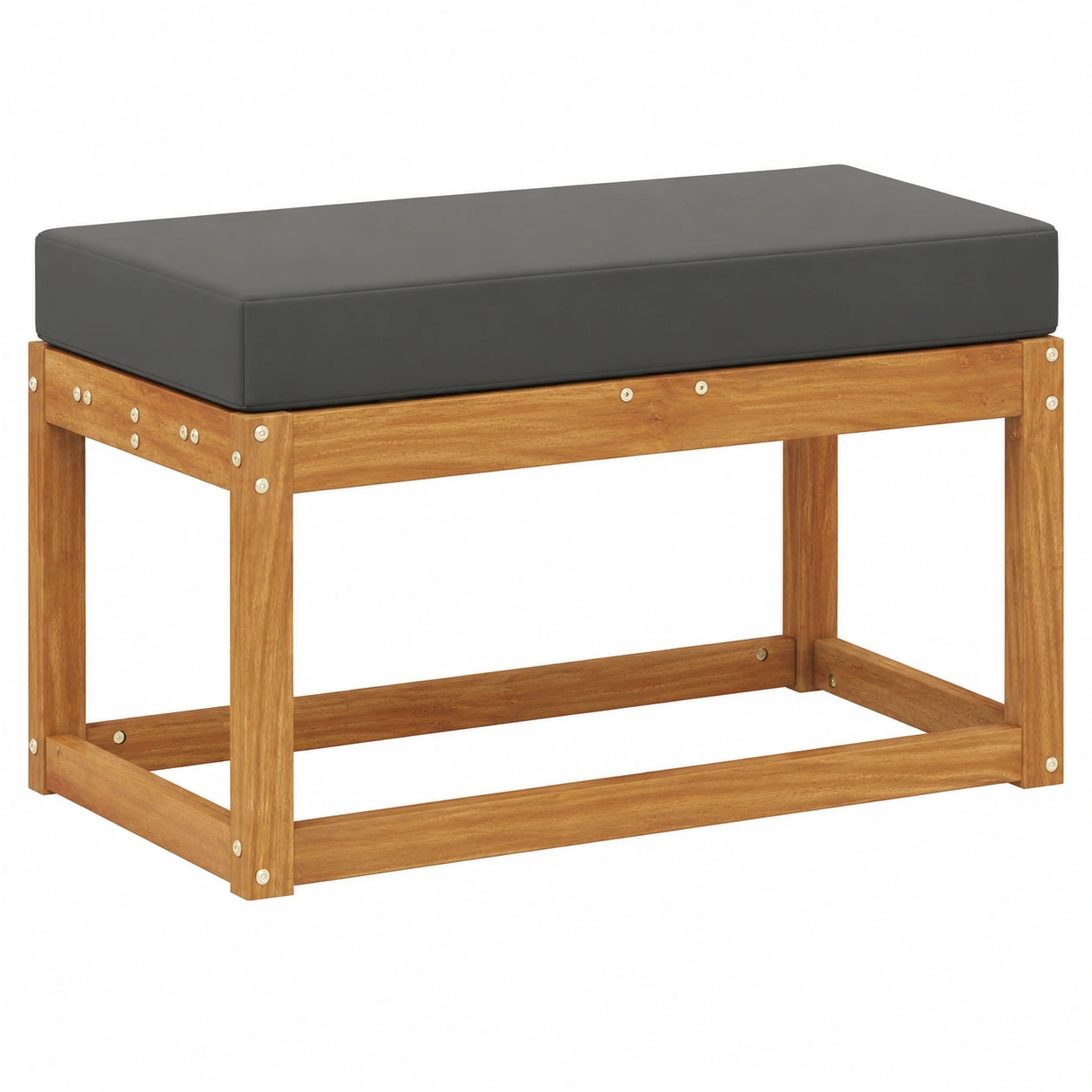 Moderner Akazienholz Gartenhocker für Terrasse, Bequeme Outdoor-Bank, Modulsofa für Sommer