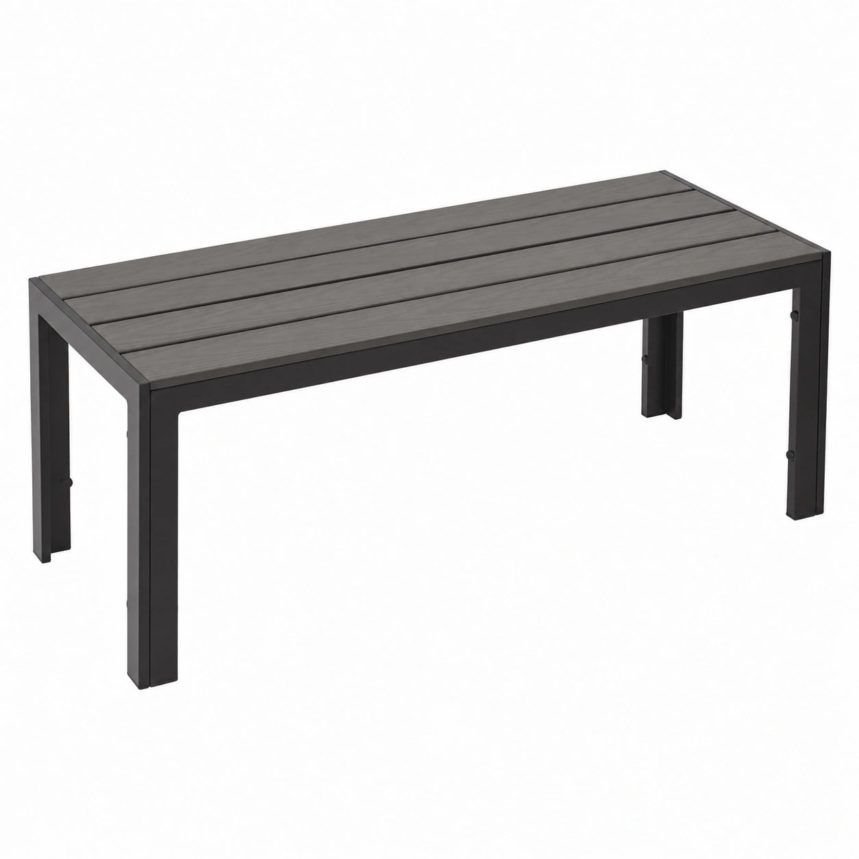 DEGAMO Sorano 2-Sitzer Gartenbank 120cm, Aluminiumgestell Anthrazit, Dunkelgraue Kunstholz-Sitzfläche, Wetterfest
