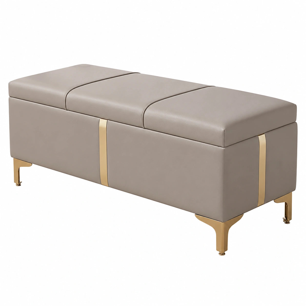 Elegante Aufbewahrungsbank 120 cm, vielseitig nutzbar im Schlafzimmer, Flur und Wohnzimmer, modernes Design in Hellgrau