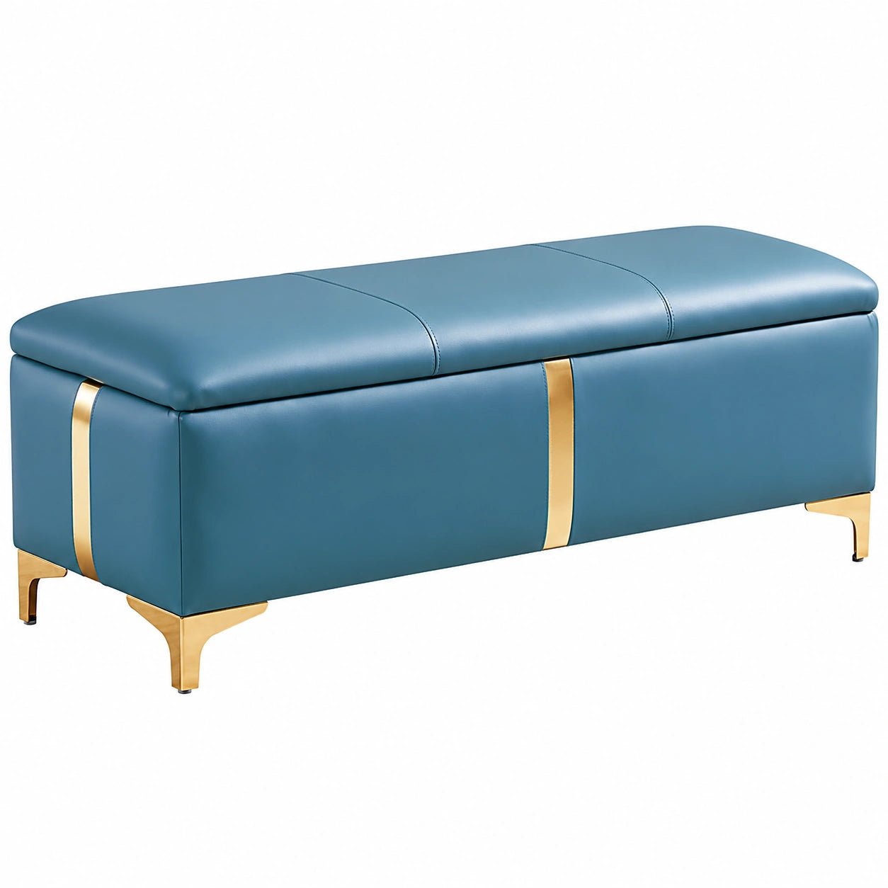 Moderner Kunstleder-Hocker mit Stauraum und Hebefunktion