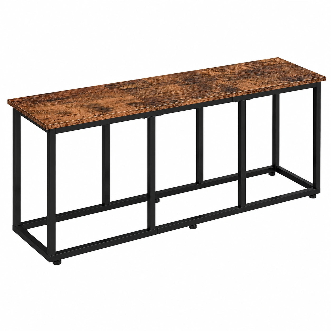 Industrielle Sitzbank 120cm für Esszimmer, Küche und Eingang, rustikales Braun/Schwarz