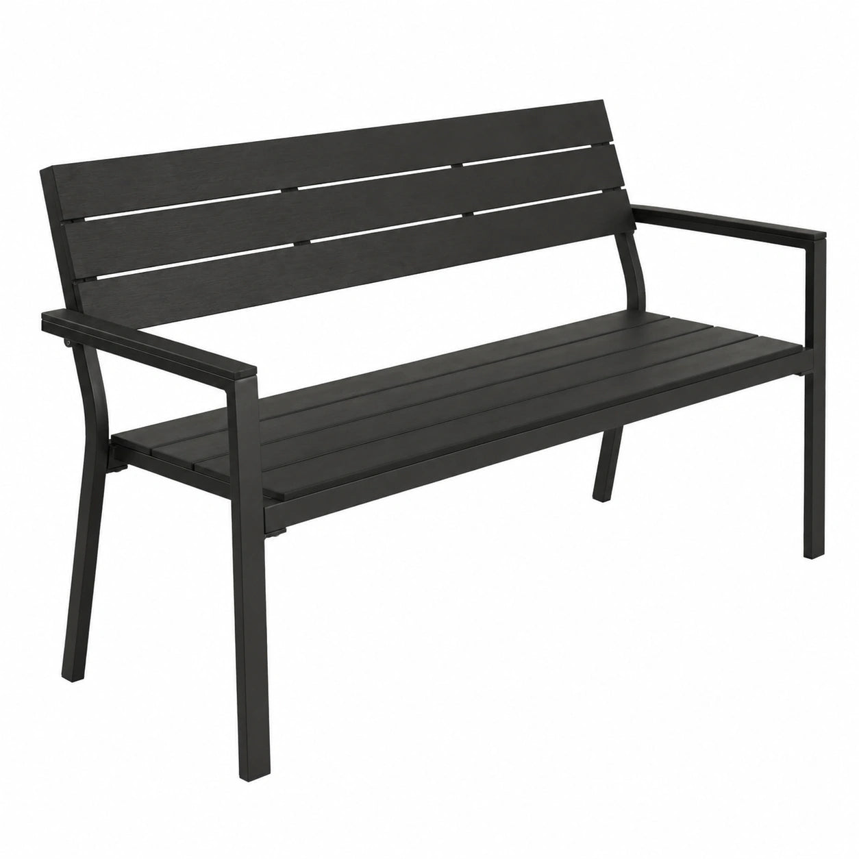 Hochwertige 2-Sitzer Gartenbank mit Aluminiumrahmen, belastbar bis 250 kg, ideal für Garten und Terrasse, dunkelgrau