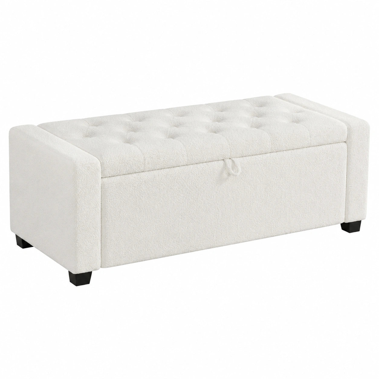 Komfortable Sitzbank mit Stauraum – Teddy Weiß, 109x40x40 cm für Wohnzimmer, Flur, Schlafzimmer