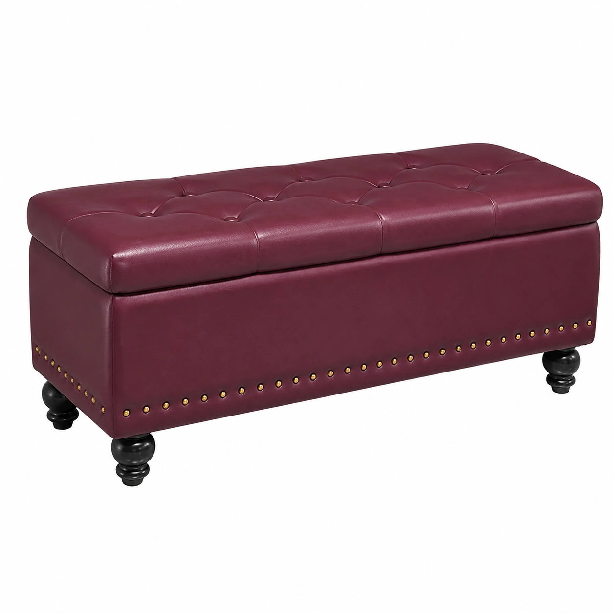 Faltbarer Aufbewahrungshocker mit Deckel, moderner Ottoman für Schlafzimmer und Flur, 100 x 40 x 43 cm