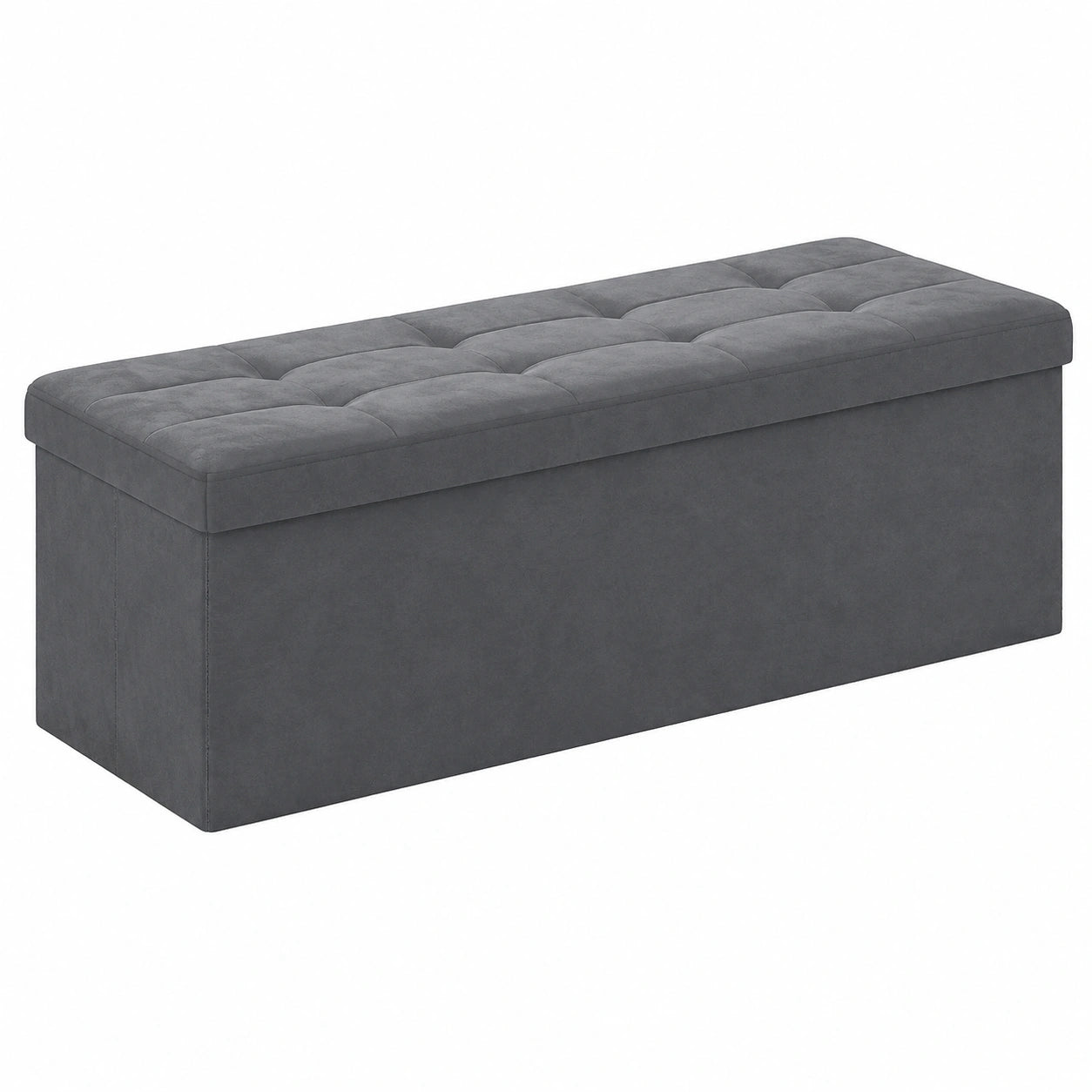 Faltbarer SONGMICS Sitzhocker mit Stauraum, 300 kg belastbar, 38 x 110 x 38 cm, schiefergrau – Ideal für Wohnzimmer, Schlafzimmer und Flur