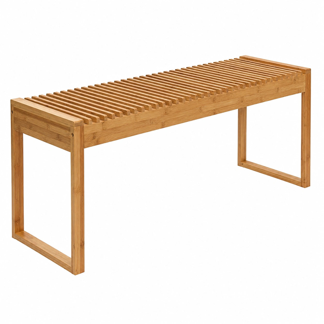 Bambus Sitzbank für 2-3 Personen, ideal für Flur und Schlafzimmer, natürliche Holzoptik, ca. 47x120x33 cm