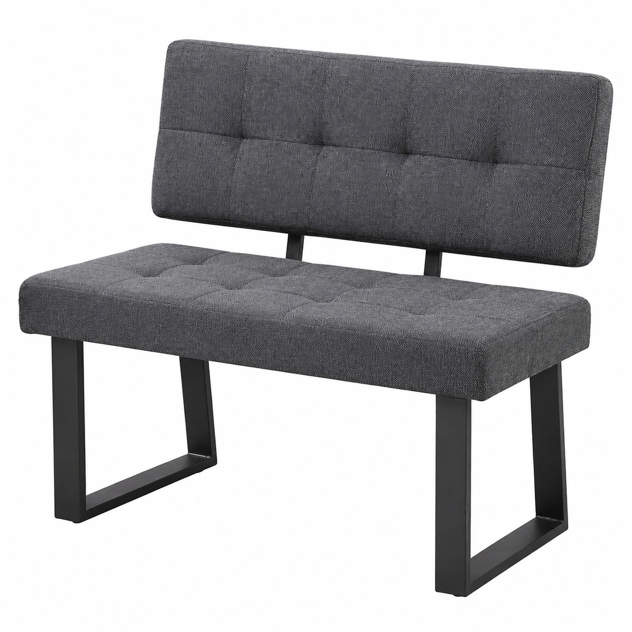 B&D Home Eckbank Sigfrid - Polsterbank für Esszimmer und Flur, Webstoff Anthrazit, Kaltschaum, 100 cm